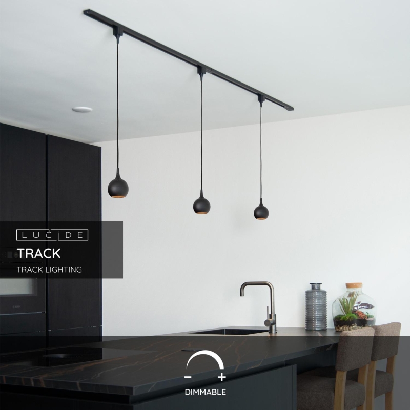 Lucide TRACK Štartovacia sada - 1-okruhový Systém osvetlenia koľají - 2 metre - Čierna